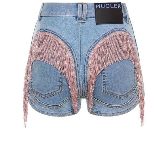 MUGLER
LVR Exclusive fringed denim shorts - Picture 6 of 7
